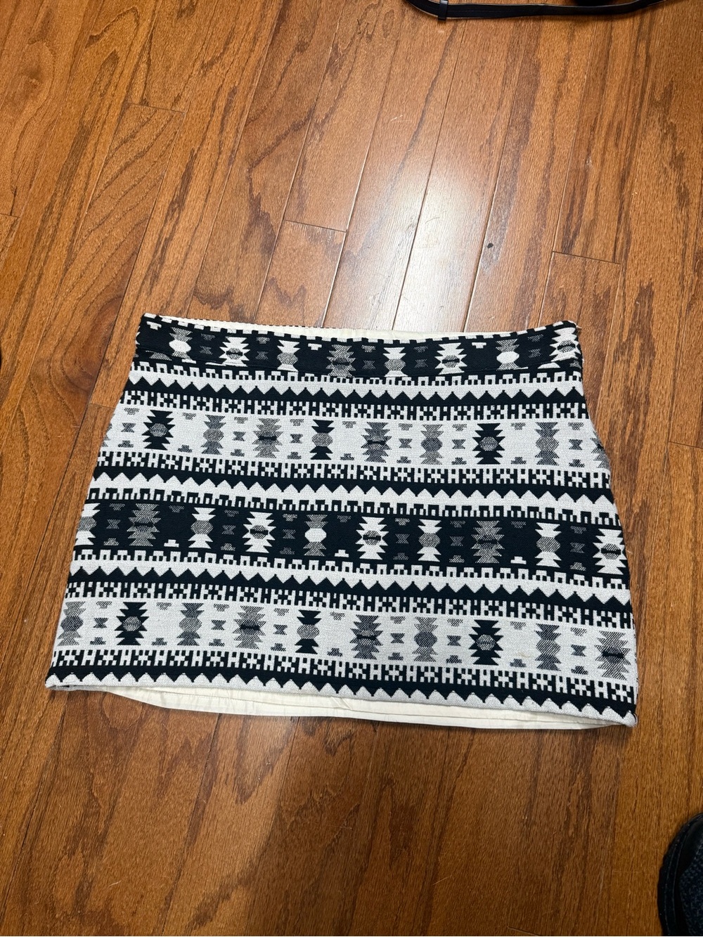 Stetson Black and White Aztec Knit Mini Skirt